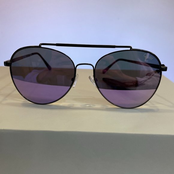 Quay Australia Lickety Split Sunglasses-Gun/Purple main image 5